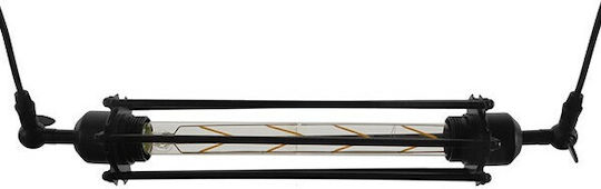 GloboStar Tube Висящо Осветително Тяло Черен Rail с Цокъл E27 43x11см.