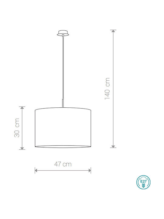 Nowodvorski Alice Pendant Light Beige with Socket E27 47cm