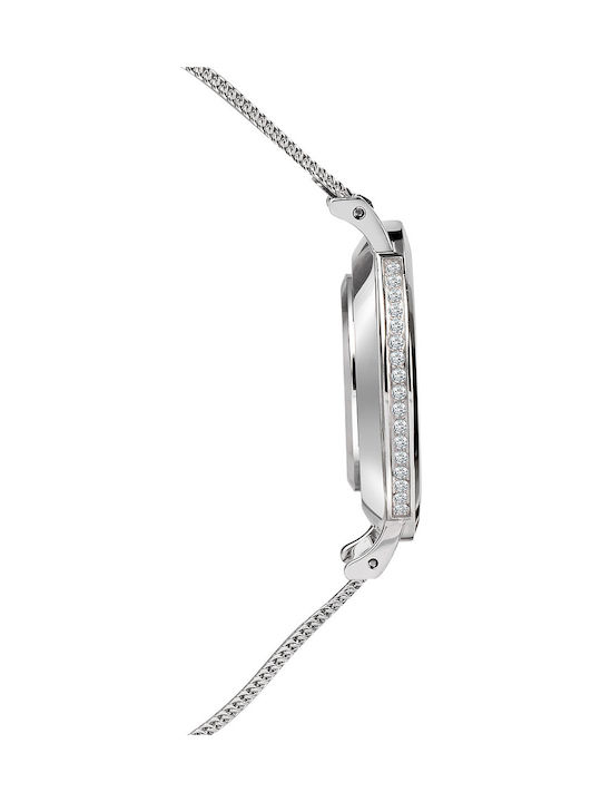 Trussardi T-Motif Γυναικείο Ρολόι Μπαταρίας με Ασημί Ατσάλινο Μπρασελέ