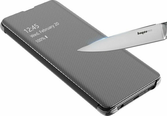 Hurtel Clear View Book Plastic Silver (Galaxy S10e)