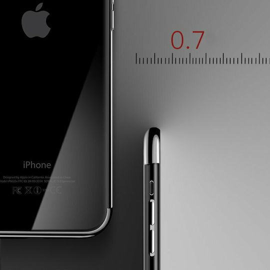 Hurtel Electroplating Umschlag Rückseite Silikon Schwarz (Redmi Note 7 / 7 Pro)