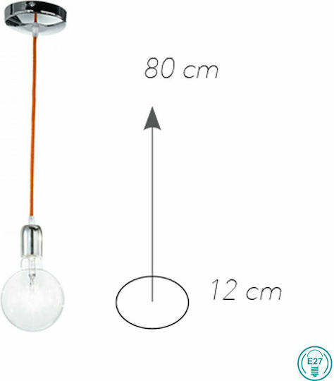 Fan Europe Idea Κρεμαστό Φωτιστικό Κόκκινο με Ντουί E27 120x150εκ.