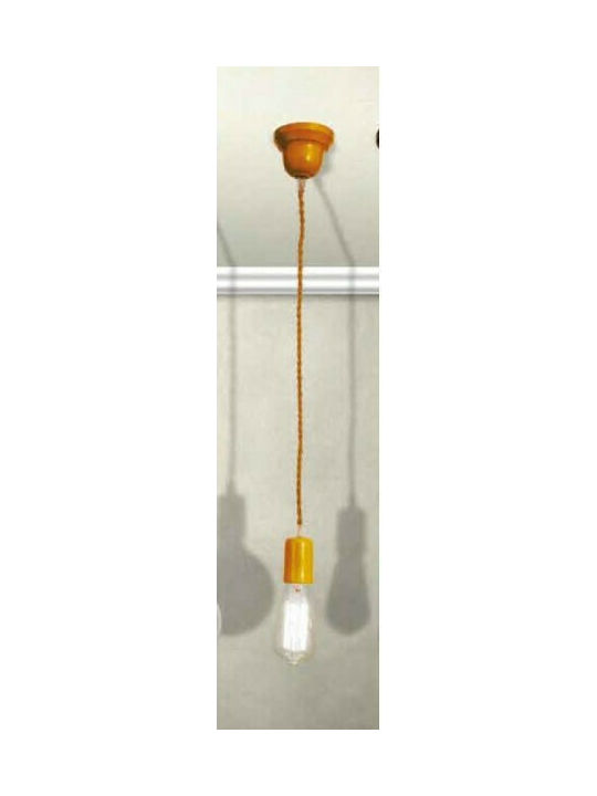 Home Lighting Cords Μοντέρνο Κρεμαστό Φωτιστικό Μονόφωτο με Ντουί E27 σε Κίτρινο Χρώμα