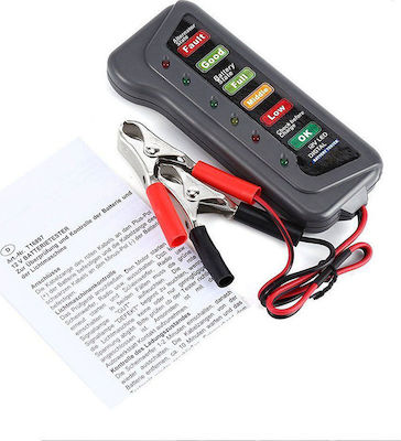 30020011 Αναλογικό Battery Tester με Κροκοδειλάκια 12V