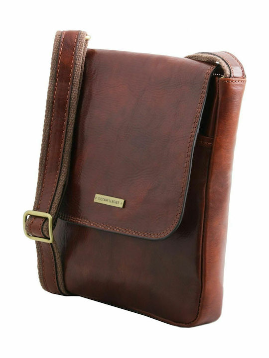 John Leder Herrentasche Bote Dark Brown