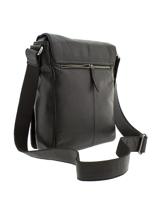 Leather Men's Bag Messenger Black