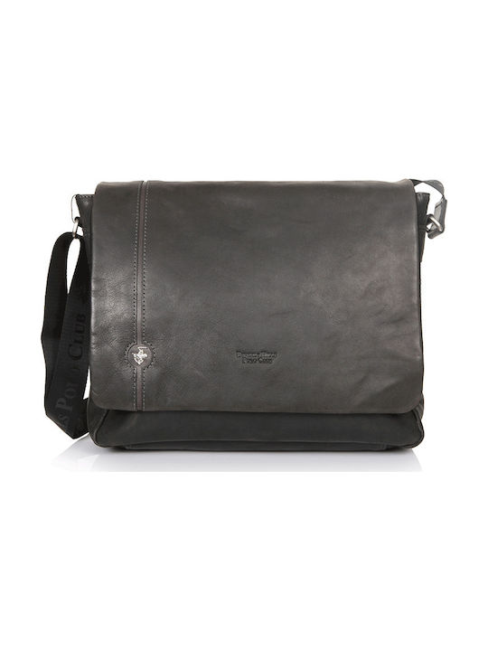 Beverly Hills Polo Club Leder Herrentasche Bote Schwarz