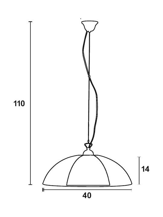 ArkoLight Pendant Light Orange Bell with Socket E27 41x41cm