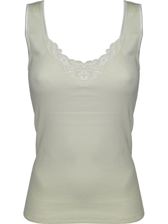 Women's Sleeveless Cotton T-Shirt White