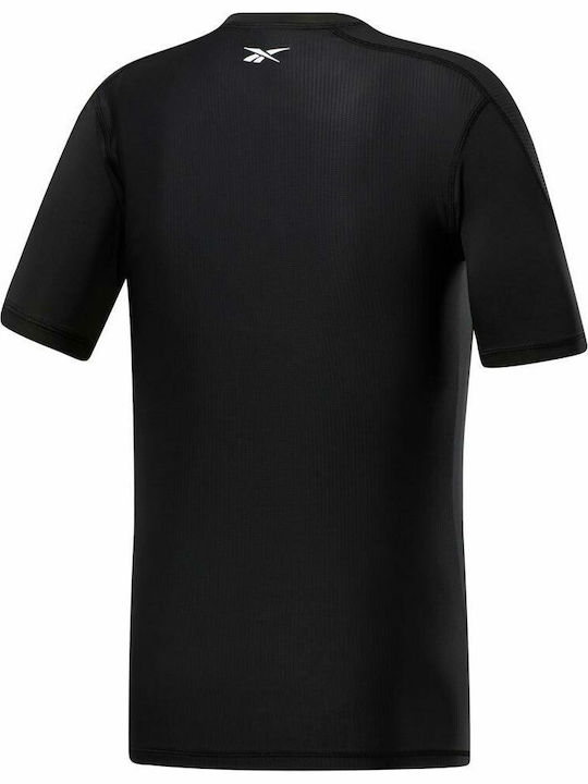 Reebok FJ4592 Bluza termica pentru barbati cu maneci scurte Negru