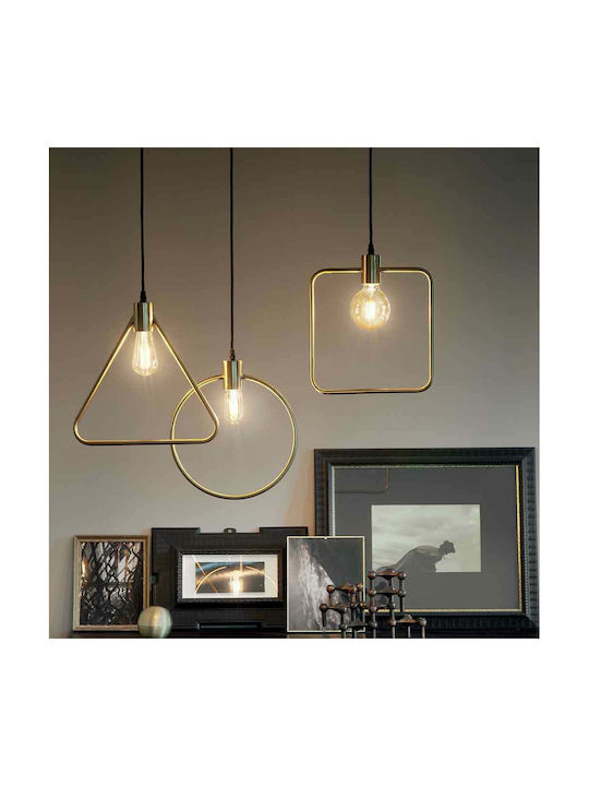 Ideal Lux ABC SP1 Square Pendant Light Single-Light for Socket E27 Gold