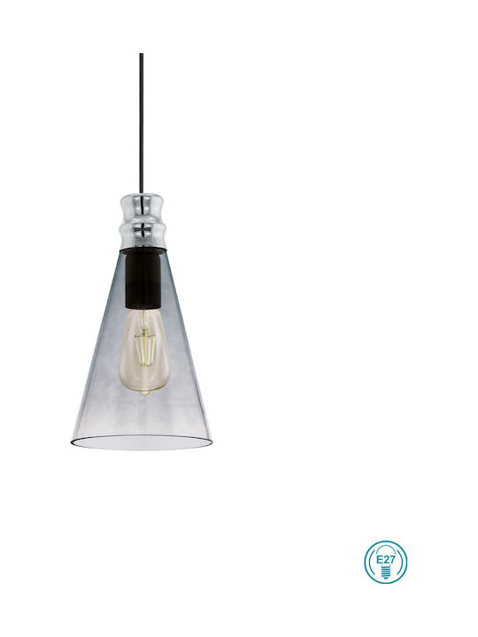 Eglo Frampton 1 Pendant Light Single-Light for Socket E27 Black