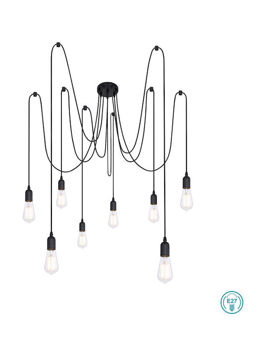 Globo Lighting Suspendat Candelabru pentru 8 Becuri E27 Negru