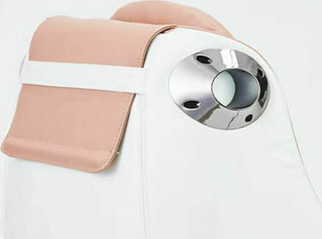 Circ Relaxsessel Friseurwaschbecken mit Fußhocker aus Kunstleder Rosa 21.6x37x39cm