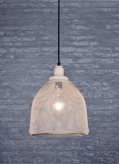 Zaros LED Κρεμαστό Φωτιστικό Λευκό 28x31x31εκ.