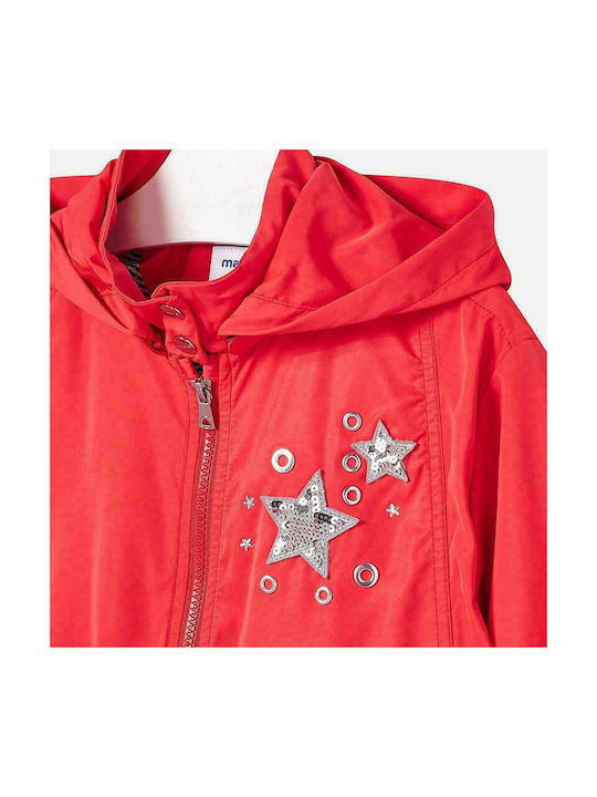 Mayoral Kids Parka Long Hooded Red