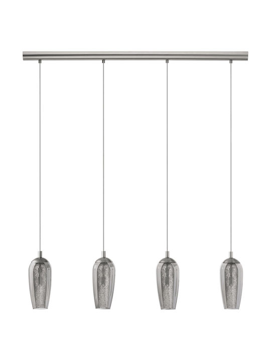 Eglo Farsala Pendant Chandelier Rail for 4 Bulbs G9 Silver