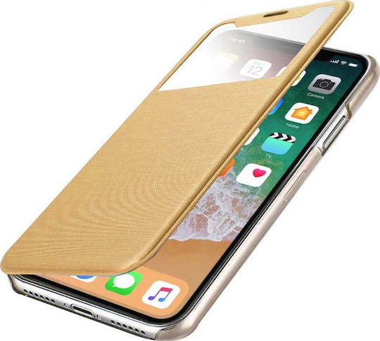 Ancus S-View Elegance Book Μπεζ (iPhone X/Xs)
