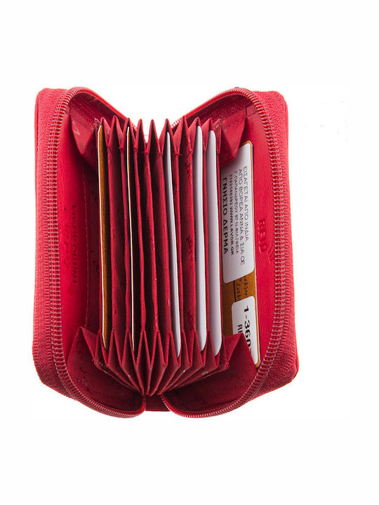 Leather Men's Wallet with RFID Red