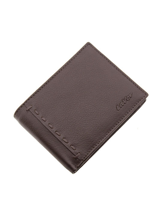 Lavor Men's Leather Wallet Καφέ Σκούρο