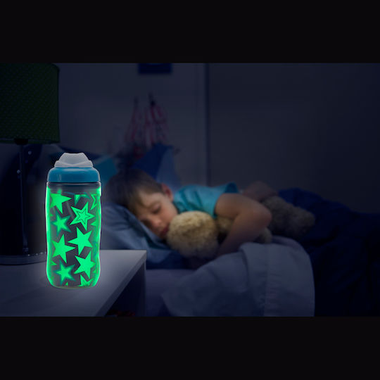 Ecolife Smash Glow in the Dark Kids Water Bottle Plastic Blue 420ml