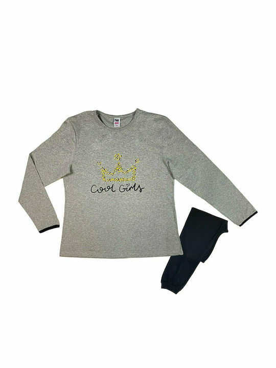 Nina Club Set Top & Bottom Kids Winter Pyjamas Gray