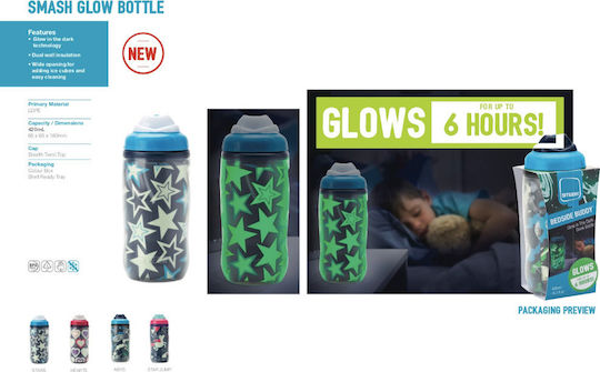 Ecolife Smash Glow in the Dark Παιδικό Παγούρι Πλαστικό 420ml