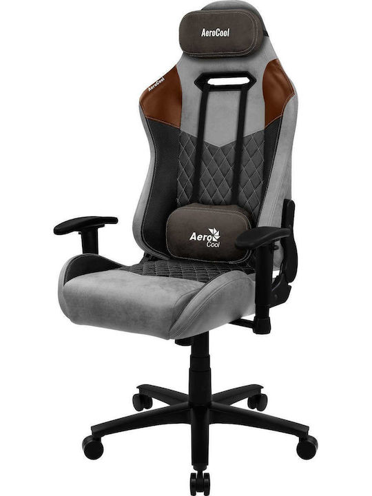 Aerocool Duke AeroSuede Υφασμάτινη Καρέκλα Gaming με Ρυθμιζόμενα Μπράτσα Μαύρο/Καφέ/Γκρι