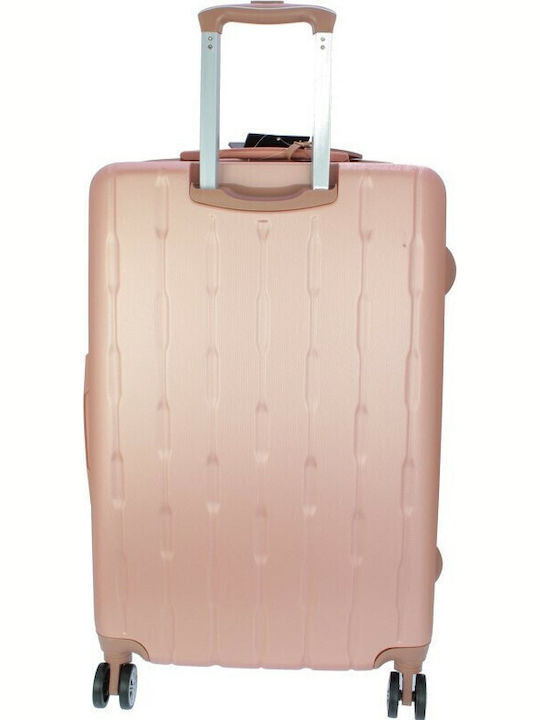 Bartuggi 712-8074 Large Hard Gold Travel Suitcase with 4 Wheels Height 75cm