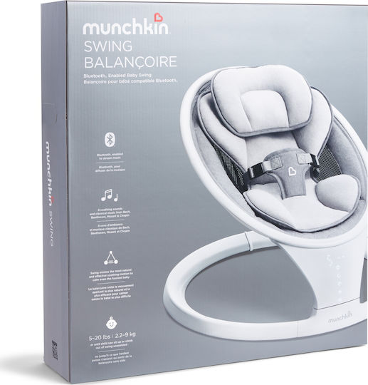 Munchkin Elektrisch Baby Relax Baby Swing mit Musik Gray für Kind bis 9kg