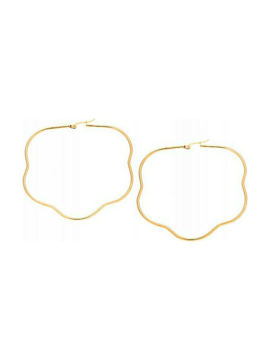 Senza Earrings Hoops made of Steel Gold Plated