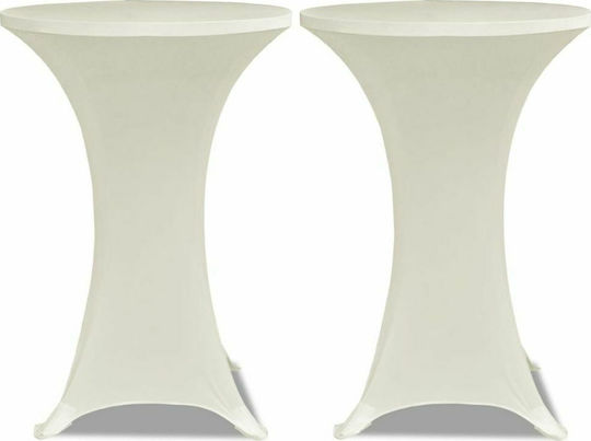 vidaXL Elastic Table Cover Beige Ø80cm 2pcs