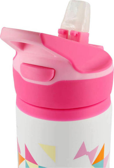 Stor Plastic Kids Water Bottle Minnie with Straw Pink 710ml