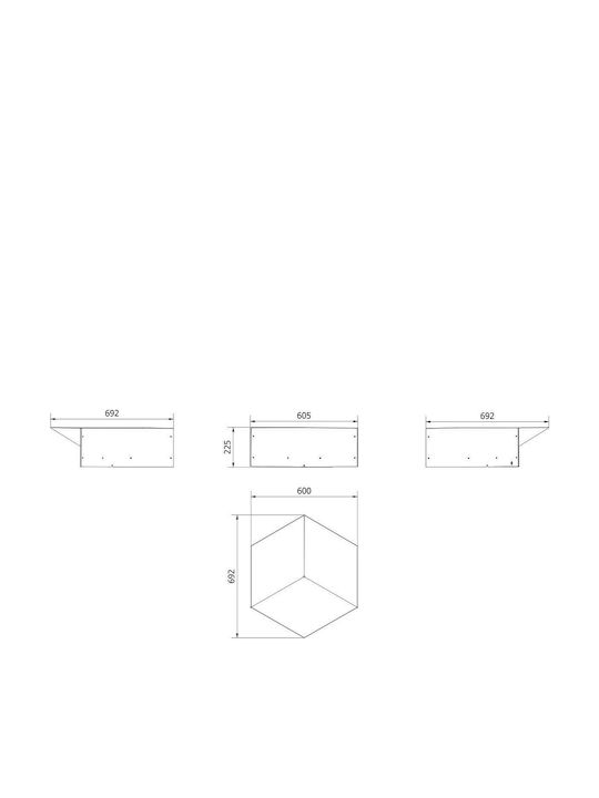 Kratki Focar În aer liber din metal Negru 69.2x60.5x22.5cm