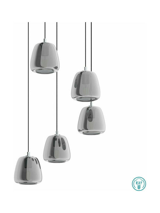 Eglo Albarino Pendant Chandelier for 5 Bulbs E27 Silver