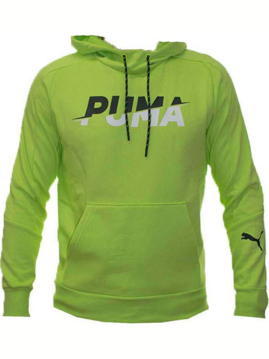 Puma Men's Sweatshirt with Hood and Pockets Green