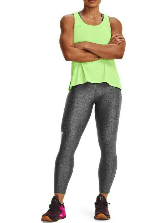 Heat Gear 7/8 Training Γυναικείο Cropped Κολάν Γυαλιστερό & Ψηλόμεσο Γκρι