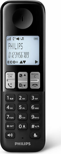 Philips D250 Cordless Phone with Greek Menu Black