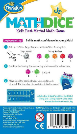 Επιτραπέζιο Παιχνίδι Math Dice Jr για 2+ Παίκτες 6+ Ετών (EN) Think Fun