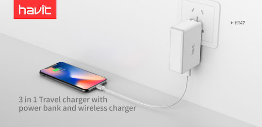 Havit Безжичен Заряден Уред с 2 USB-A Изходни Порта 5W Черен (H147)