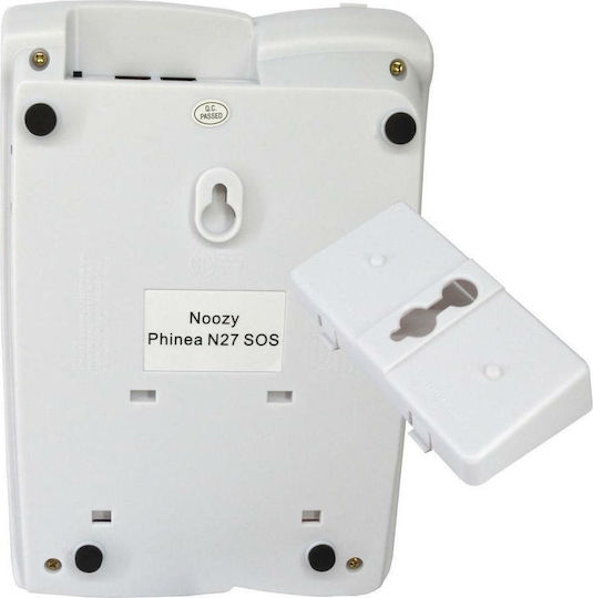 Noozy Phinea N27 SOS Office Corded Phone for Seniors White