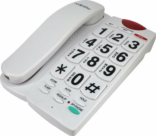 Noozy Phinea N27 SOS Office Corded Phone for Seniors White