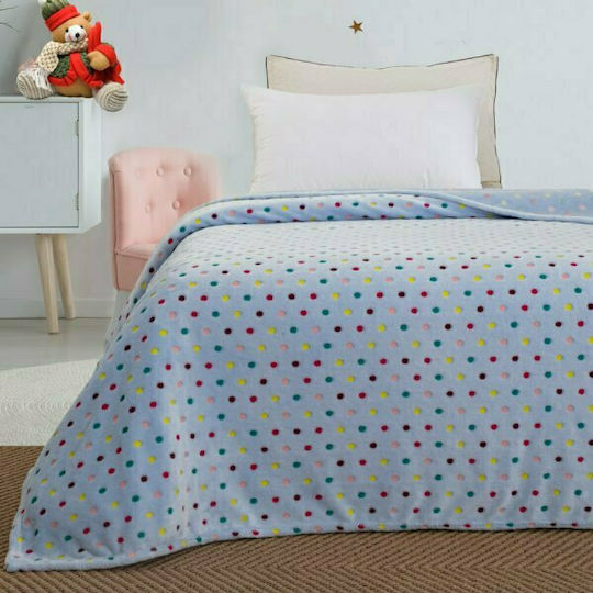 Palamaiki Fleece Bubble Leuchtende Hellblaue Kinderdecke 160x220cm