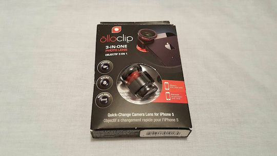 Olloclip 3-в-1 Система Обективи за Мобилни Камери за iPhone 5 Рибешко Око Macro Широк ъгъл в Червен Цвят