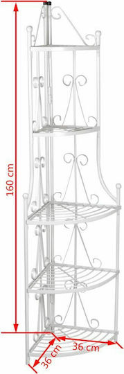 vidaXL Pot Rack Metal White 36cmcm.