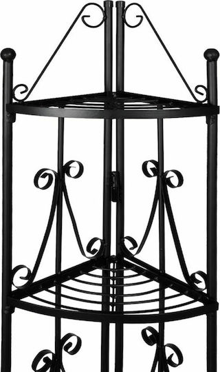 vidaXL Blumentopf-Regal Metall Schwarz 36cmcm.