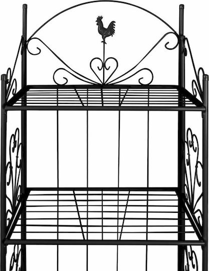 vidaXL Pot Rack Metal Black 61.5cmx33cm / 153cmx153cmcm.