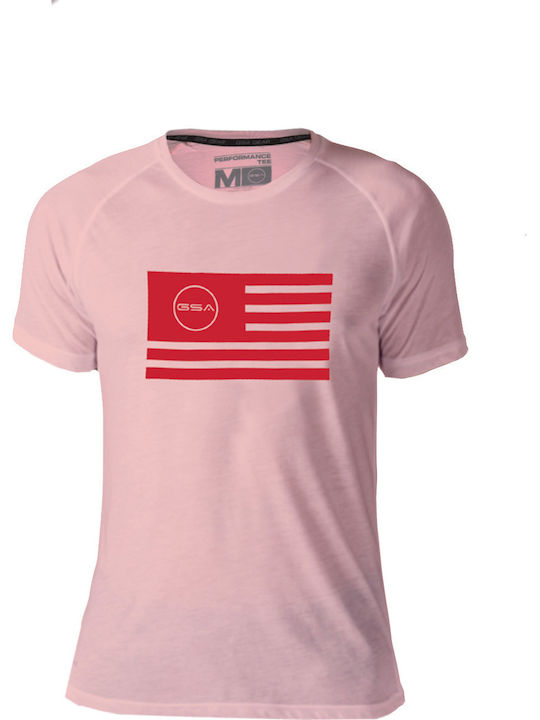 Superlogo Flag Tricou Sport Flag Roz