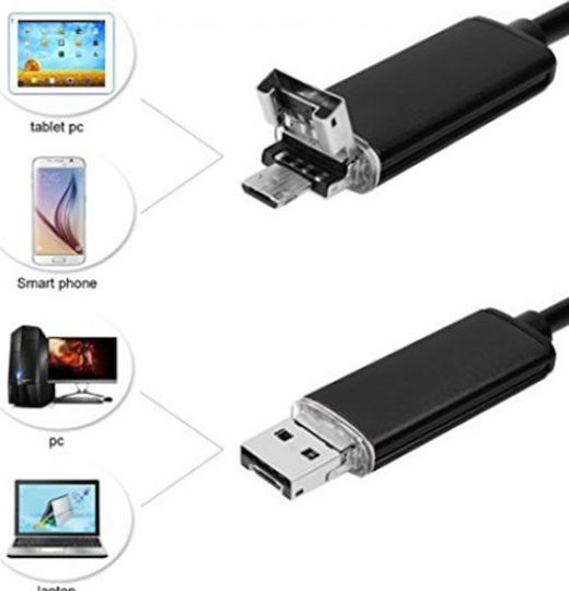 Endoscope Camera 640x480 pixels for Mobile with 5m Cable