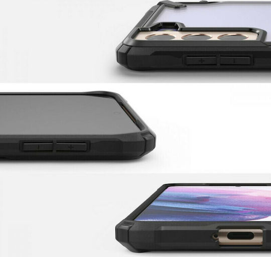 Ringke Fusion X Back Cover Plastic / Silicone Set with Glass Black (Galaxy S21+)